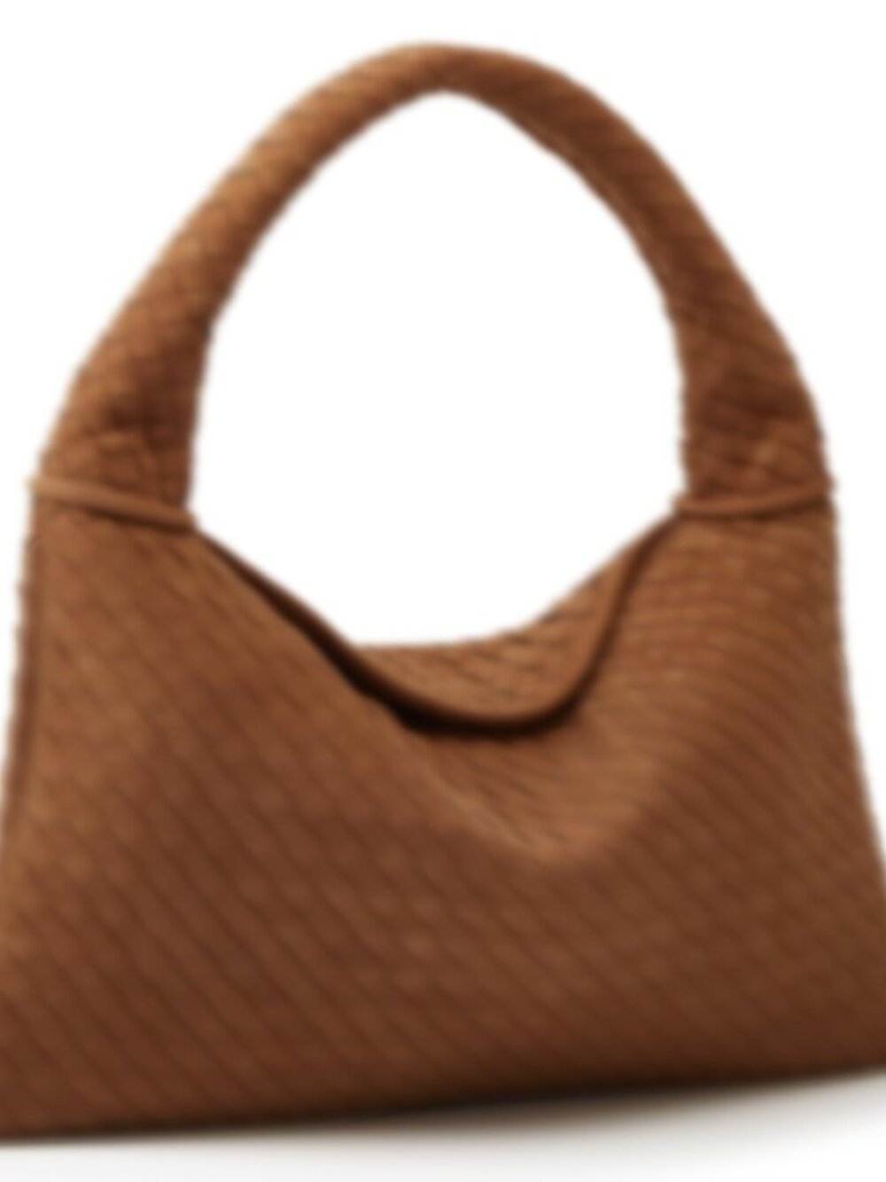 Slouchy Woven Suede Hobo Bags Women Trendy Suede Purse Crossbody Crescent